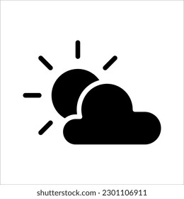 Wetterliniensymbol. Sonne, Regen, Gewitter, Taub, Wind, Wolke, Nacht, Nachmittag, Regenbogen. Vektorgrafik auf weißem Hintergrund