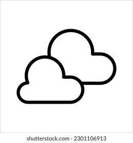 Icono de línea meteorológica. Sol, lluvia, tormenta de truenos, rocío, viento, nube, noche, tarde, arcoiris. ilustración vectorial sobre fondo blanco