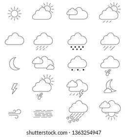 weather line icon vector on white background