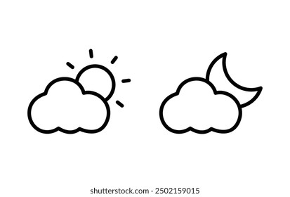Conjunto de iconos de línea de Clima Vector