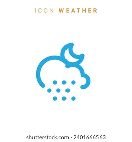 Weather line icons. Sun, rain, thunder storm, dew, wind, snow cloud, night sky minimal vector illustrations. Simple flat outline signs for web.