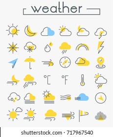 Weather line thin icons