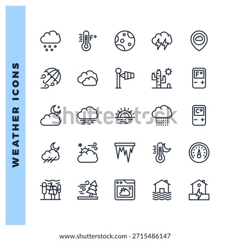 Weather Lineal icon pack. vector illustration.