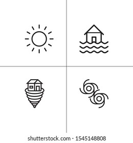 Weather lineal icon set. EPS 10
