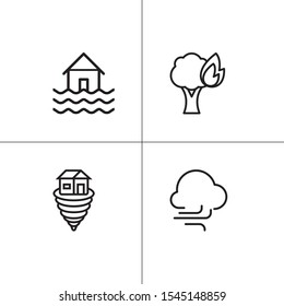 Weather lineal icon set. EPS 10