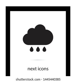 Weather line.Cloud vector icon . The illustration of rain. Three drops.