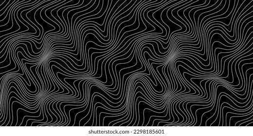 Weather Map Background. Abstract Vector Seamless Pattern with Contour Lines. Monohrome Geometric Linear Topographic Texture. - Powered by Shutterstock - Get 15% off with code: PIKWIZARD15