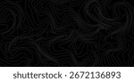 Weather Map Background. Vector Seamless Pattern with Contour Lines. Abstract Linear Topographic Texture