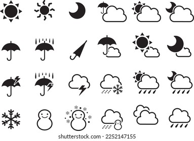 Weather mark icon set
silhouette