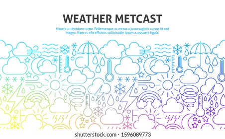 Weather Metcast Concept. Vector Illustration of Outline Design.