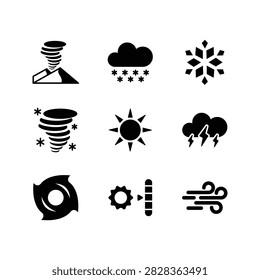 Weather and meteorology solid glyph icon set 3
