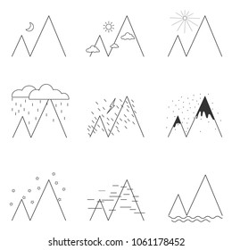 weather  minimal icon set. vector illustration