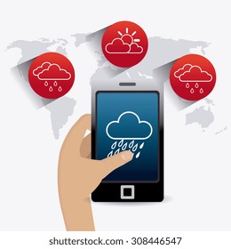 Weather mobile app design, vector illustration eps 10.