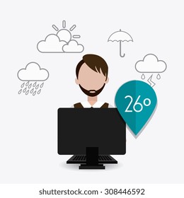 Weather mobile app design, vector illustration eps 10.