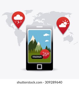 Weather mobile app design, vector illustration eps 10.