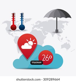 Weather mobile app design, vector illustration eps 10.