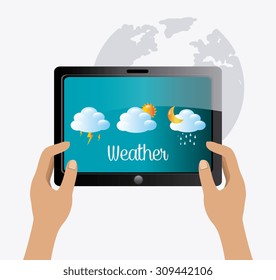 Weather mobile app design, vector illustration eps 10.