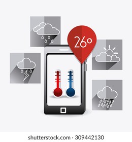 Weather mobile app design, vector illustration eps 10.