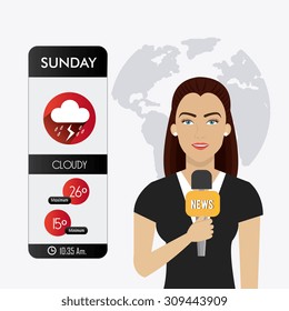 Weather mobile app design, vector illustration eps 10.