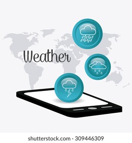 Weather mobile app design, vector illustration eps 10.