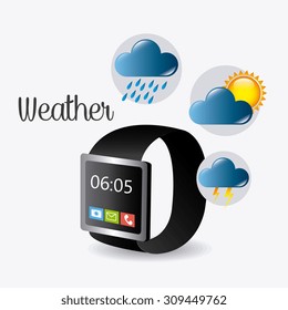 Weather mobile app design, vector illustration eps 10.