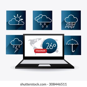 Weather mobile application design, vector illustration eps 10.