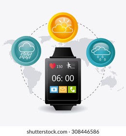 Weather mobile application design, vector illustration eps 10.