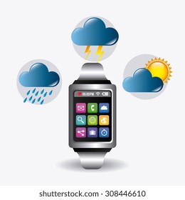 Weather mobile application design, vector illustration eps 10.