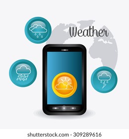 Weather mobile application design, vector illustration eps 10.