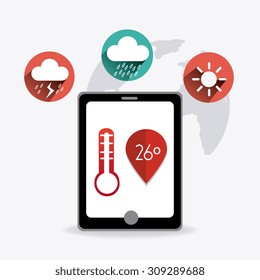 Weather mobile application design, vector illustration eps 10.