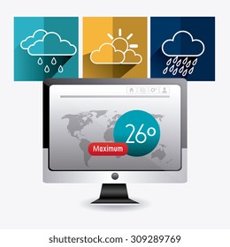 Weather mobile application design, vector illustration eps 10.