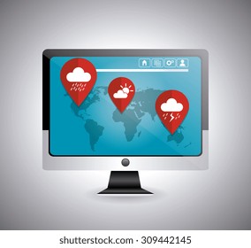 Weather mobile application design, vector illustration eps 10.