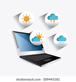 Weather mobile application design, vector illustration eps 10.