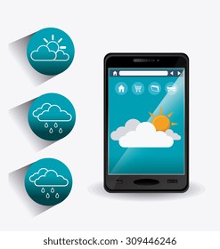 Weather mobile application design, vector illustration eps 10.