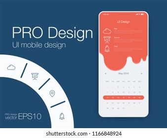 Weather Mobile UI kit. Material Design UI, UX, GUI. Responsive web design