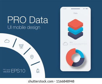 Weather Mobile UI kit. Material Design UI, UX, GUI. Responsive web design