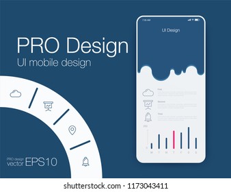 Weather Mobile UI kit. Material Design UI, UX, GUI. Responsive web design
