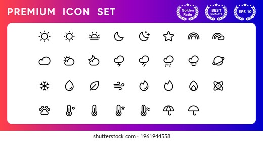 Weather modern line icon vector set.