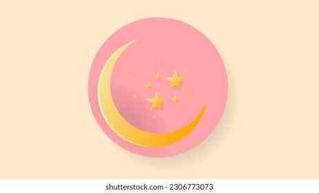 Weather moon, cloud, snow, and stars , illustration of the weather concept isolated on transparent background ,  Flat Modern design, illustration Vector EPS 10