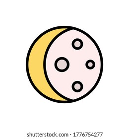 Weather, moon icon. Simple color with outline vector elements of forecast icons for ui and ux, website or mobile application