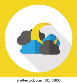 weather moon night flat icon