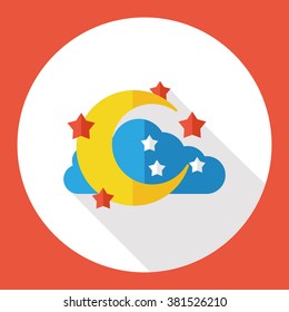 weather moon night flat icon