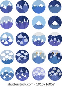 Weather in the mountains, illustration, vector on white background.