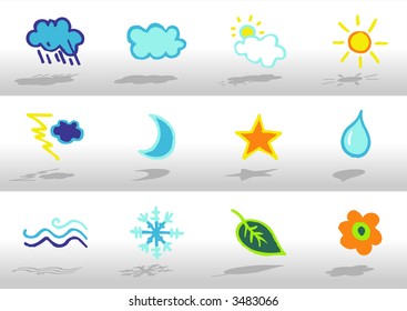 Weather and nature icons - others of same series : http://www.shutterstock.com/lightboxes.mhtml?lightbox_id=499021