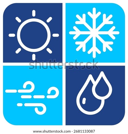 Weather News Simple Vector Icon Collection
