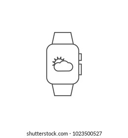 weather on a smart clock icon. Element for mobile concept and web apps. Thin line  icon for website design and development, app development. Premium icon on white background