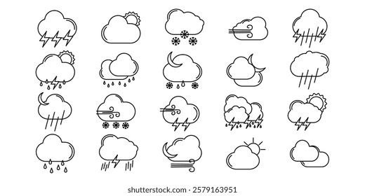 Weather Outline Icon Element Collection