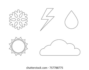 weather outline icon set