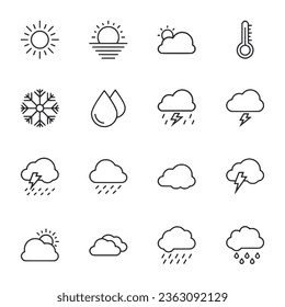 Weather outline icon set vector illustration