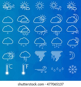 Weather outline icons set vector illustration.